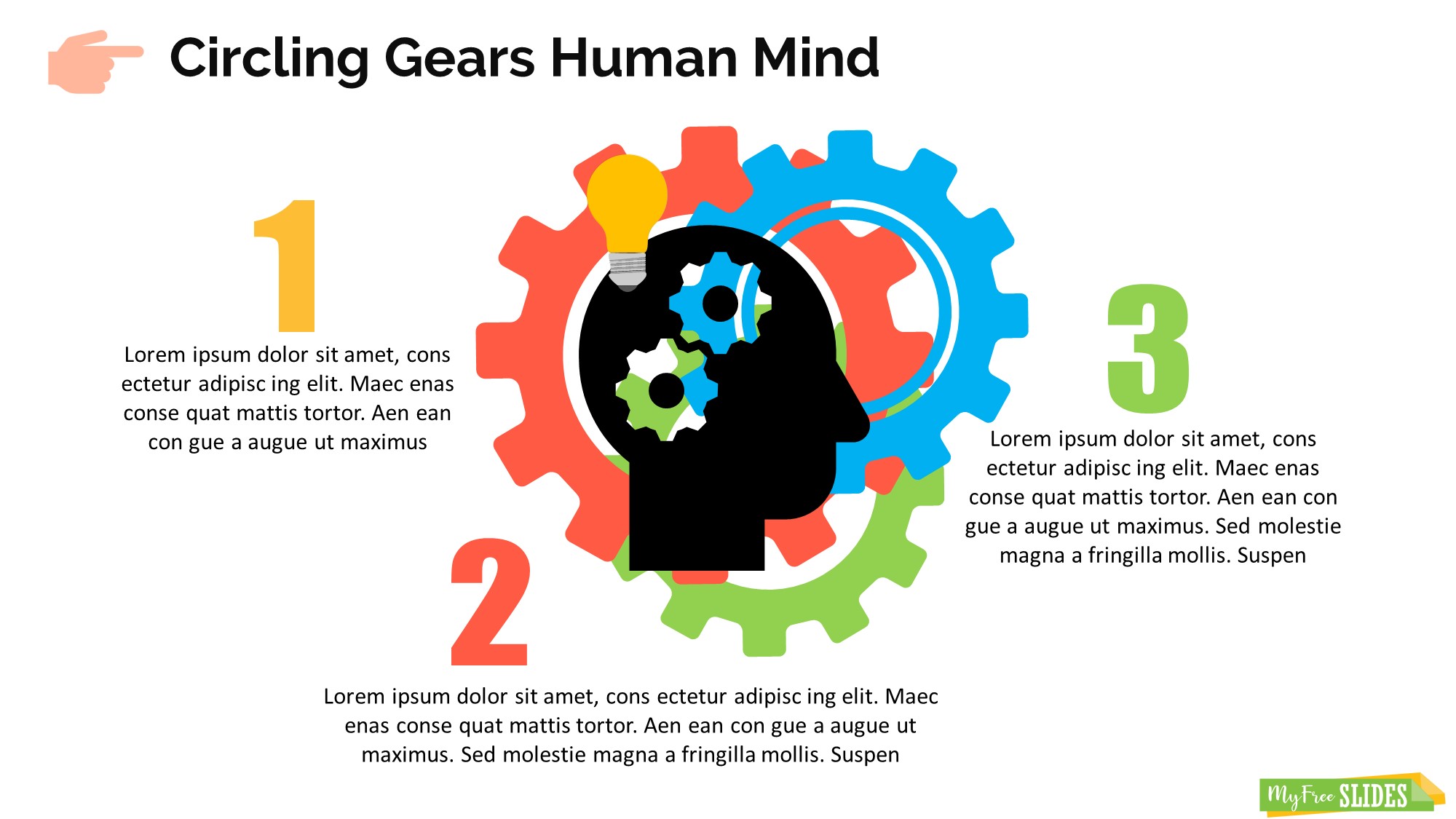 Circling Gears Human Mind Infographic Slide