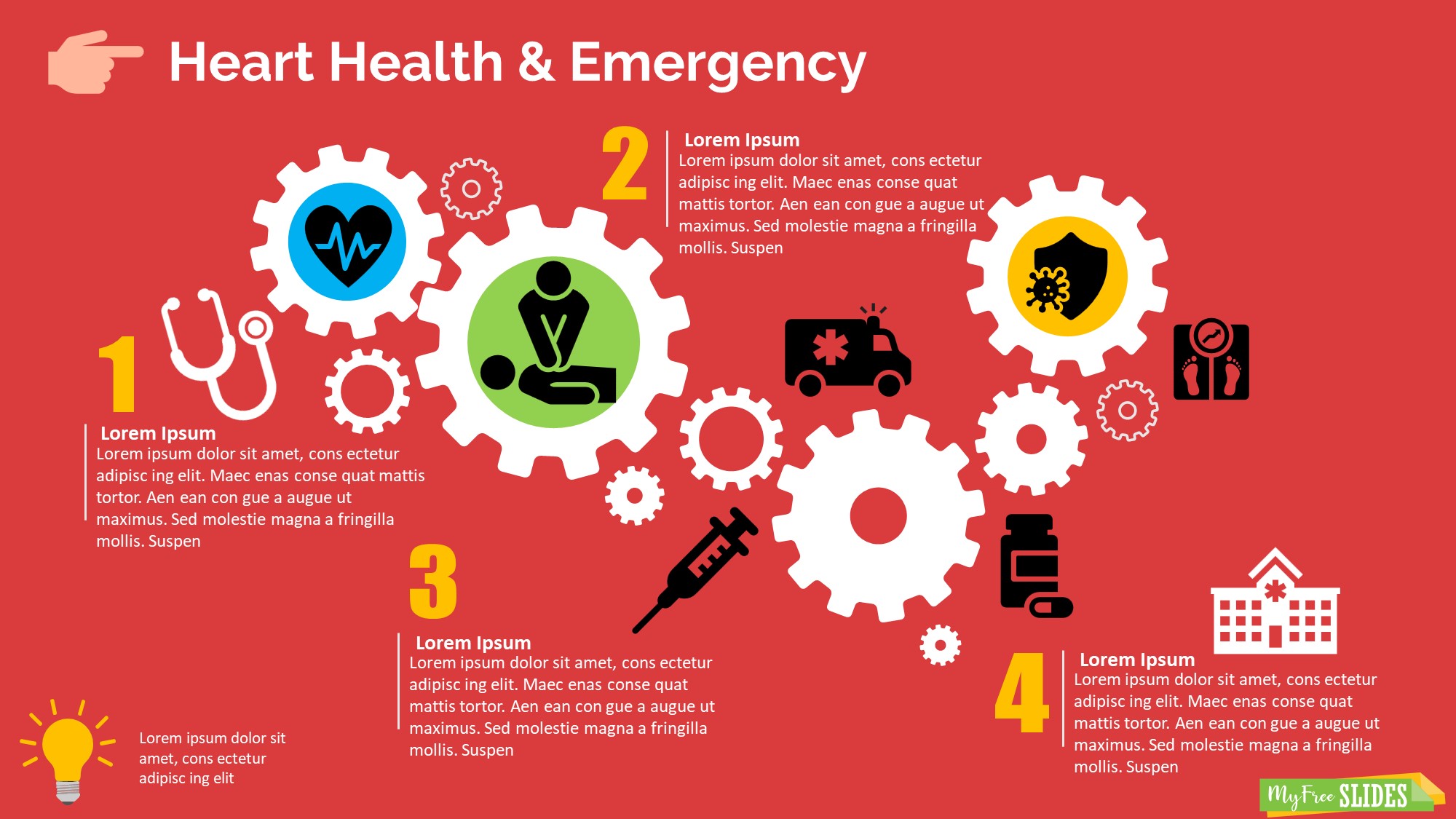 Infographic Heart Health & Emergency Slide