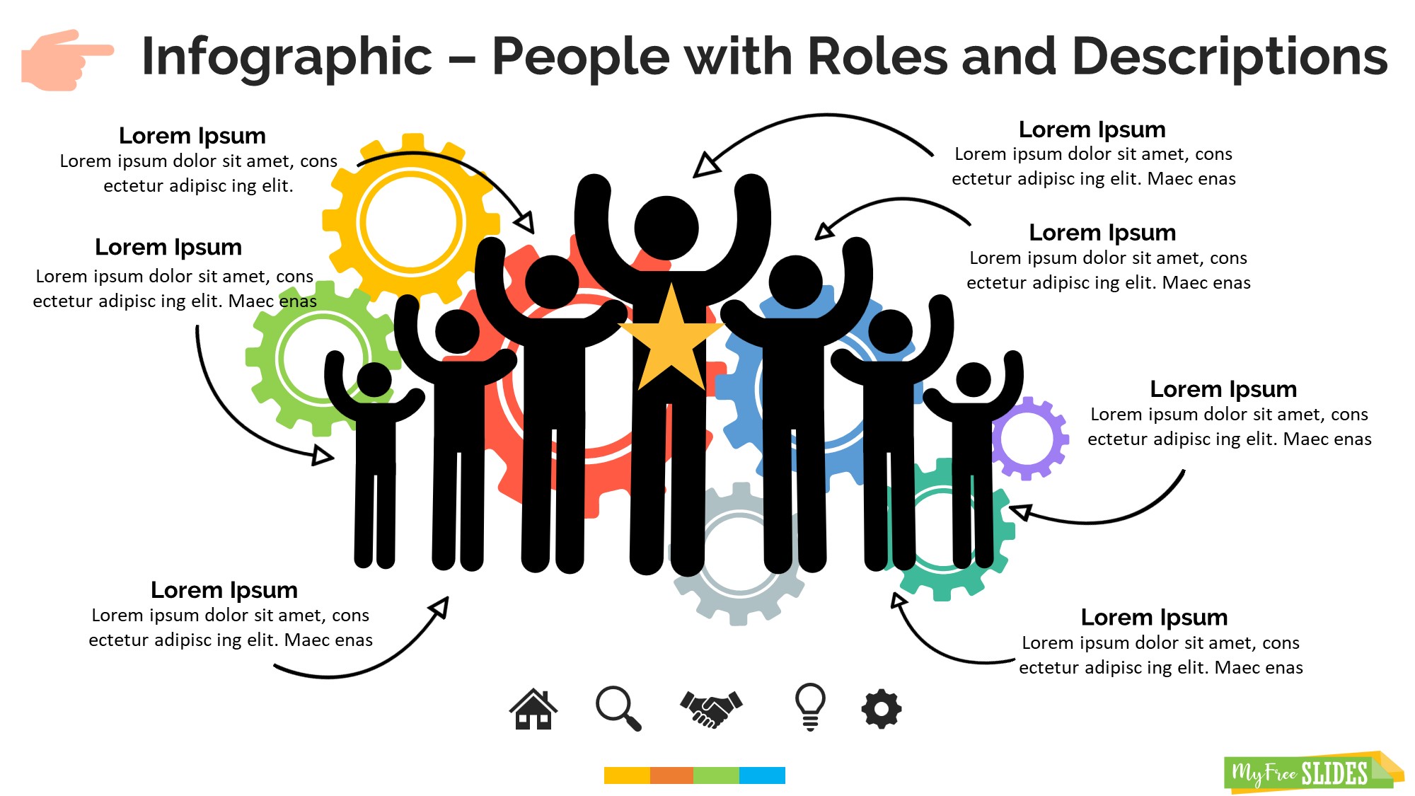 People with Roles and Descriptions Google Slides Themes